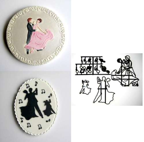 Dancing Figures and Mucial Notes Patchwork Cutter - Click Image to Close
